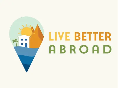 Live Better Abroad Logo adventure branding logo travel travelagency