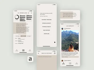 Aegle - Wellness Journaling Application app app design application design brand identity branding design graphic design mental health mobile design tracking ui ui design ux ux design wellness
