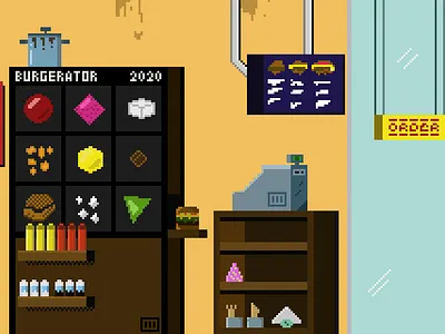 Fast Food - Homie The Game aseprite building digitalart gamedesign illustration indiedev pixelart pixelartist pixels