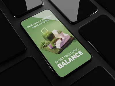 Meditation App Concept 3d 3d app 3d ux app motion blender diorama illustration isometric motion design motion graphics render