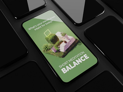 Meditation App Concept 3d 3d app 3d ux app motion blender diorama illustration isometric motion design motion graphics render