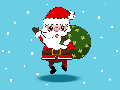 Kawaii Santa design graphic design illustration