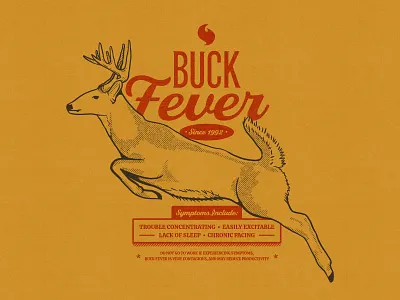 Buck Fever buck deer illustration michigan white tail