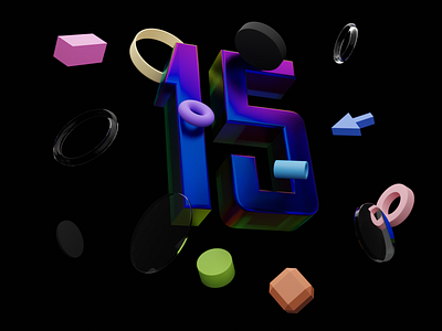 15px 3D 3d animation app applications blender branding clean design graphic design illustration logo motion graphics typogaphy ui ux vector