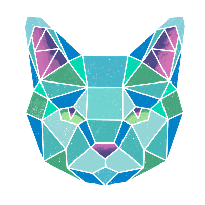 Geometric Cat Face Illustration cat colorful design geometric geometric animal illustration product design surface design