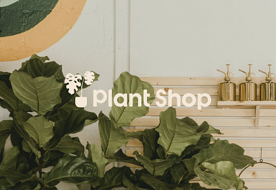 Plant Shop hand lettering logo plant shop plants