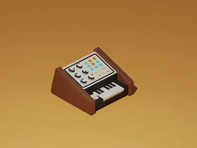 Synth 3d blender illustration synth vintage