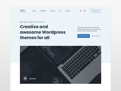 Landing page for a Theme development landing page theme ui design ux design website website design wordpress