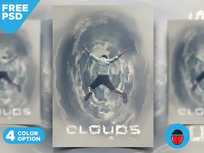 Circular Clouds Effect Poster Design art bakupgraphic branding cards chand circles geometry lines masks merchandise photography posters presentation print psd sacred shapes template templatepsd tshirt