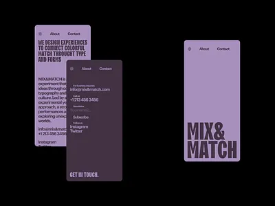 MIX&MATCH - Mobile layout 3d animation app branding design graphic design icon illustration logo motion graphics ui ux vector