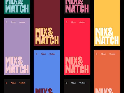 MIX&MATCH - Colors layout 3d animation app branding design graphic design icon illustration logo motion graphics ui ux vector