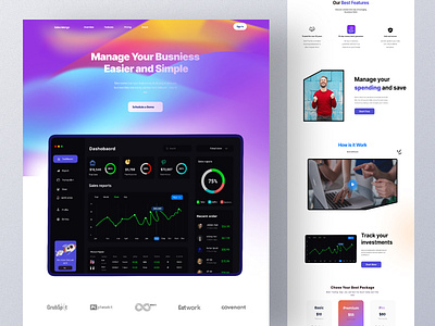Sales Landing Page app design chart dashboard design landing page minimalist popular saas saas website sales sales dashboard sales landing page trend ui uiux ux ux design web web design website