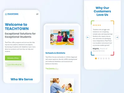 TeachTown - Mobile branding clean design flat graphic design identity illustration logo mobile mobile design mobile graphics ui vector website website design website redesign