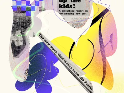 "Amazing New Cult" Digital Collage abstract collage design editorial illustration poster procreate typography