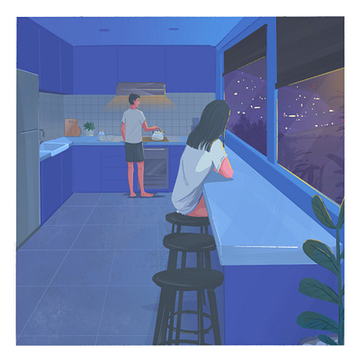 Evening Tea art comic book comic illustration digital art drawing illustration