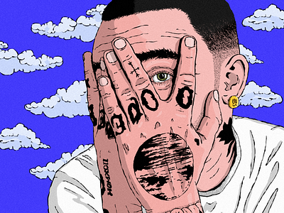 Mac Miller digital art draw drawing illustration mac miller painting portrait