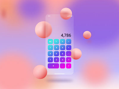 Daily Ui 003 001 calculator dailyui glass glassmorphism mobile