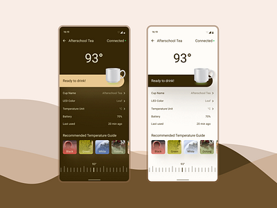 Smart Cup Mobile Design - Type Sizes Experiment design smart cup ui ux