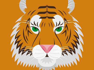 Year of the Tiger 2022 animal chinese zodiac feline head illustration symmetry tiger vector wildlife zodiac