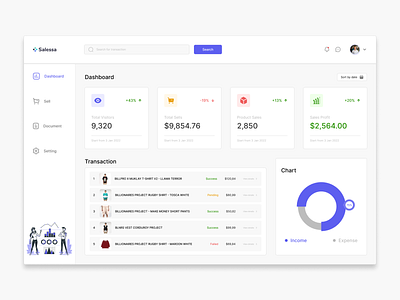Salessa - Dashboard UI design ui ux weblanding