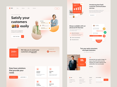 Cees - SaaS Customer Communication Landing Page clean company customer customer communication customer service design flat landing page layout layout exploration modern photo saas saas landing page ui web website