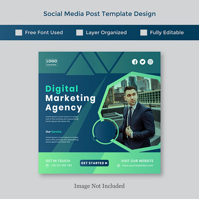 Social media post branding flyer graphic design logo modern story