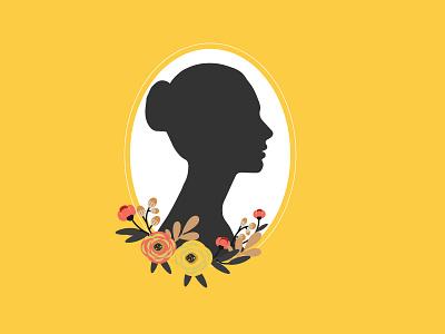 The girl's face with flowers design illustration vector