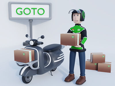 GOJEK X TOKOPEDIA 3d 3d design 3d illustration 3dmodel app app design blender colorful design graphic design illustration landing page minimal mobile design playful ui uidesign ux web web design