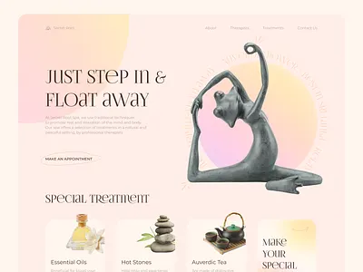 Spa Website pastel relax spa ui ux