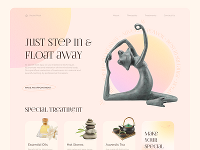 Spa Website pastel relax spa ui ux