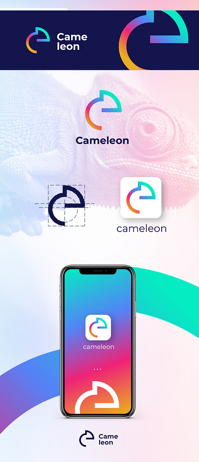 Cameleon Logo Design Idea 3d branding cameleon cameleon logo design designs graphic designs graphics logo logo concept logo design logo idea minimal logo