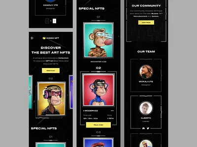 Nft Landing page (Responsive) branding clean crypto currency daily ui design designer ethereum graphic design header interface landing page minimal mobile ui nft nft web slider token ui ux