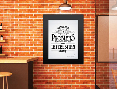 Typographic Poster for Bar and Cafe advertising branding typography