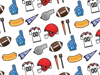 Football Game Day! football goal helmet hotdog icon illustration jersey vector