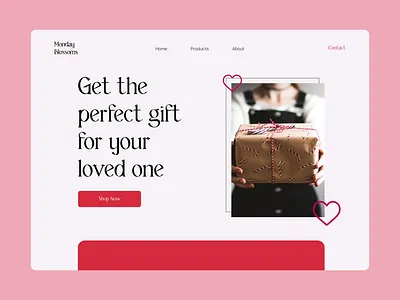 Gift Store Landing Page branding color dailyui design landing page minimal typography ui valentine web design webpage website design