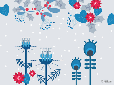 Winter illustration pattern picto vector vegetal