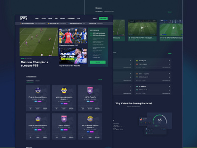 Virtual Pro Gaming - Website dark ui design esports fifa football gaming graphic design landing sport ui uidesign ux web design web page web sports website