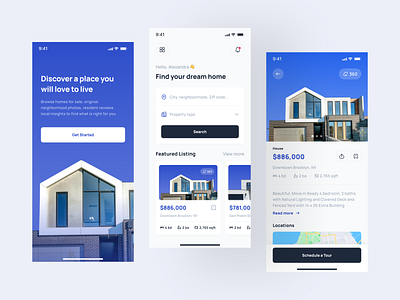 Real Estate - Mobile App agents apartment book booking clean design designer hotel house mobile app mobile design place real estate residence ui uidesign ux uxdesign villa