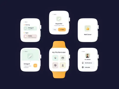 My Pills App 3d animation app apple watch branding clay design graphic design illustration logo minimal minimalism motion graphics typography ui ux watches website