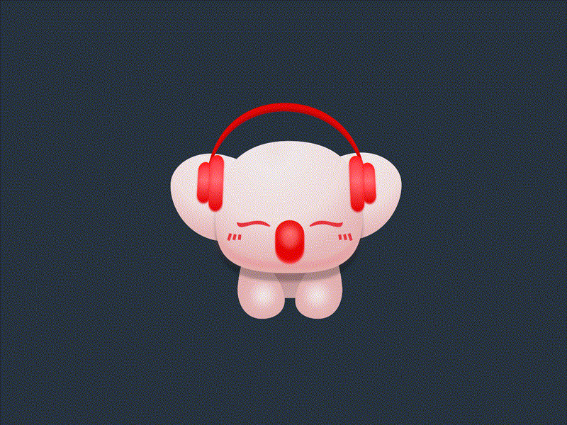 Cats listening to music illustration ui