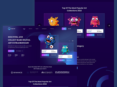 Cool Art NFT Marketplace art landing page marketplace nft ui uiuxdesign website