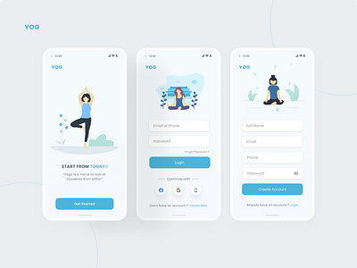 Welcome Screen app login login app mobile app signup ui ux welcome welcome screen workout workout app yog yoga yoga login