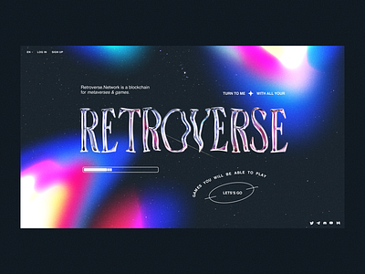 Retroverse - landing page concept crypto daily design glass homepage illustration landing page metaverse neon new nft retro stars ui web webdesign website