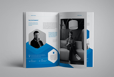 Company Profile abstract blue brochure business company company profile corporate design element graphic indesign template infographic portfolio profile shape template trend trendy web website