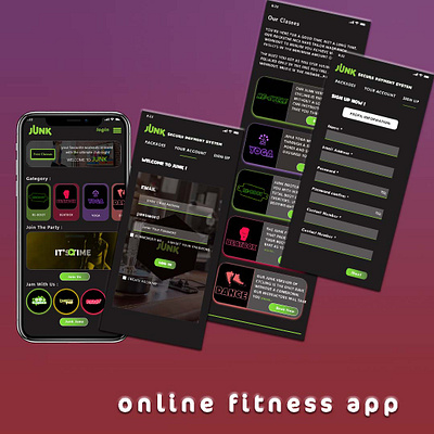 Fitness online app with adobe xd adobexd app design green light modern online players trainers