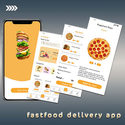 Food app with adobexd adobexd colors design fastfood food online orange ui ux