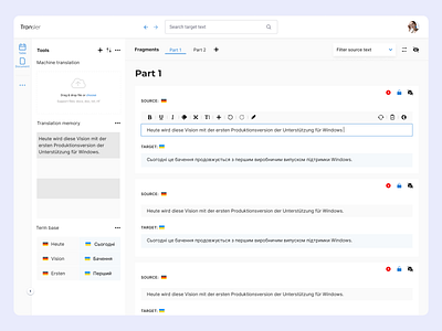 Transler Translation Dashboard app branding dashboard design graphic design tool translate ui ux web webdesing work