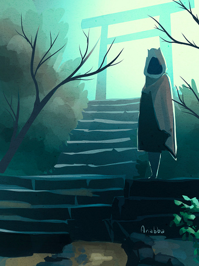 warmup sketch character concept art draw drawing illustration japan sketch torii