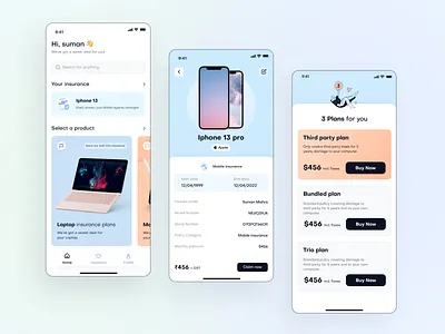 Gadget Insurance mobile application app clean design colors design gadget insurance illustration insurance minimal mockup ty typography ui ux vector