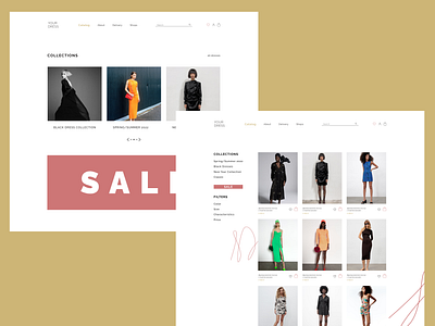 Study case for Dresses online-shop app branding delivery design figma graphic design logo ui ux